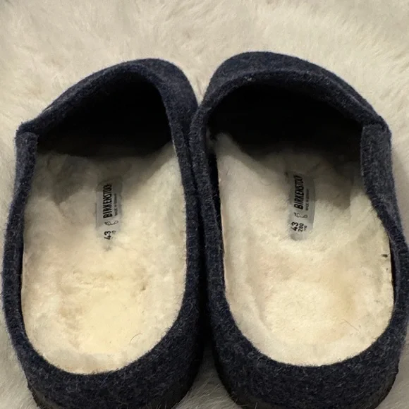 Birkenstock Zermatt Clog Wool Shearling Size EU43/US10 Navy 